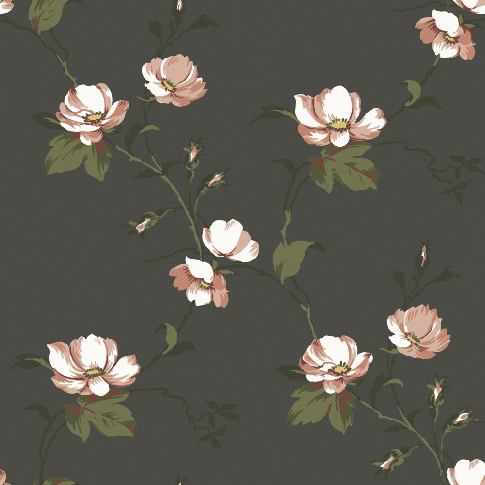 Modern Plant Printed Wallpaper 3D Model – Blue