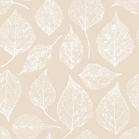 Stylish Modern Plant Printed Wallpaper 3D Model in Beige