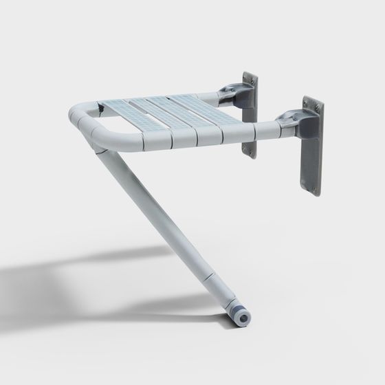 Sleek Bathroom Wall-Mounted Chair 3D model for Interiors
