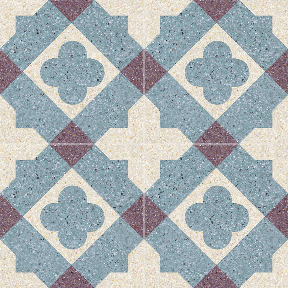 Modern Blue Patterned Terrazzo 1000*1000