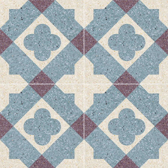 Modern Blue Patterned Terrazzo 3D Model 1000x1000