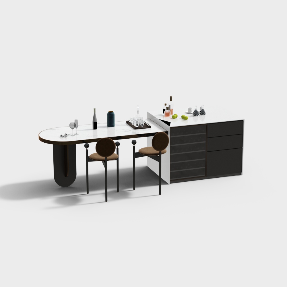 Bộ bàn ghế nhà hàng kiểu đảo hiện đại