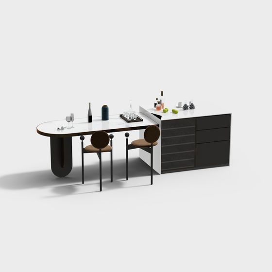 Stylish Urban Oasis Bar 3D model for Modern Spaces