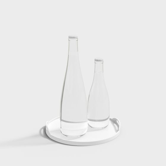 Chic Glass Bottle Set 3D model