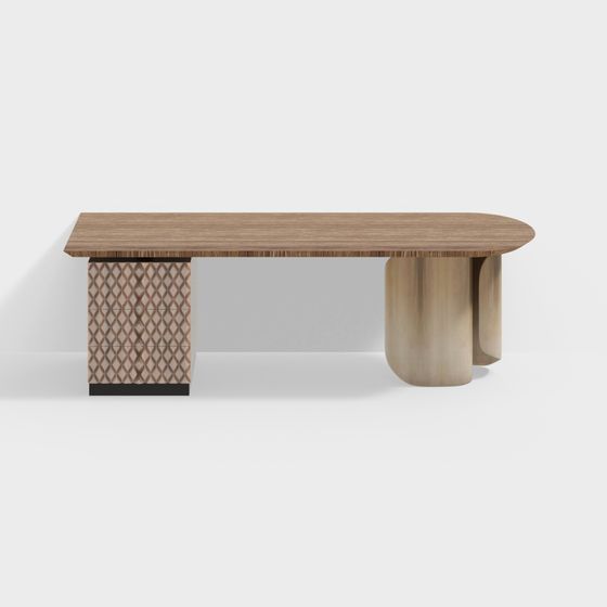 Elegant Low-Poly Office Desk 3D model for Creative Projects