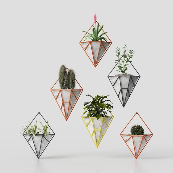 Geometric Hanging Planter 3D Model for Modern Spaces