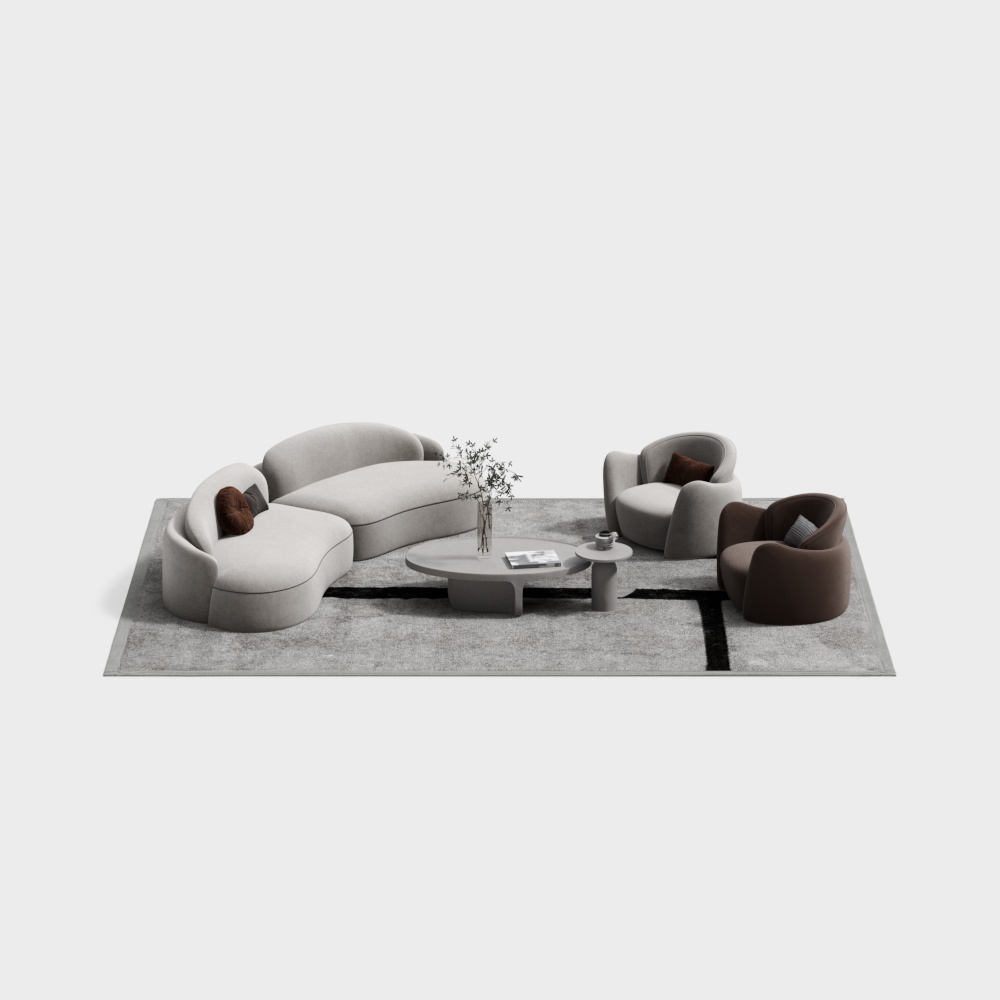 Modern Curved Sofa Set