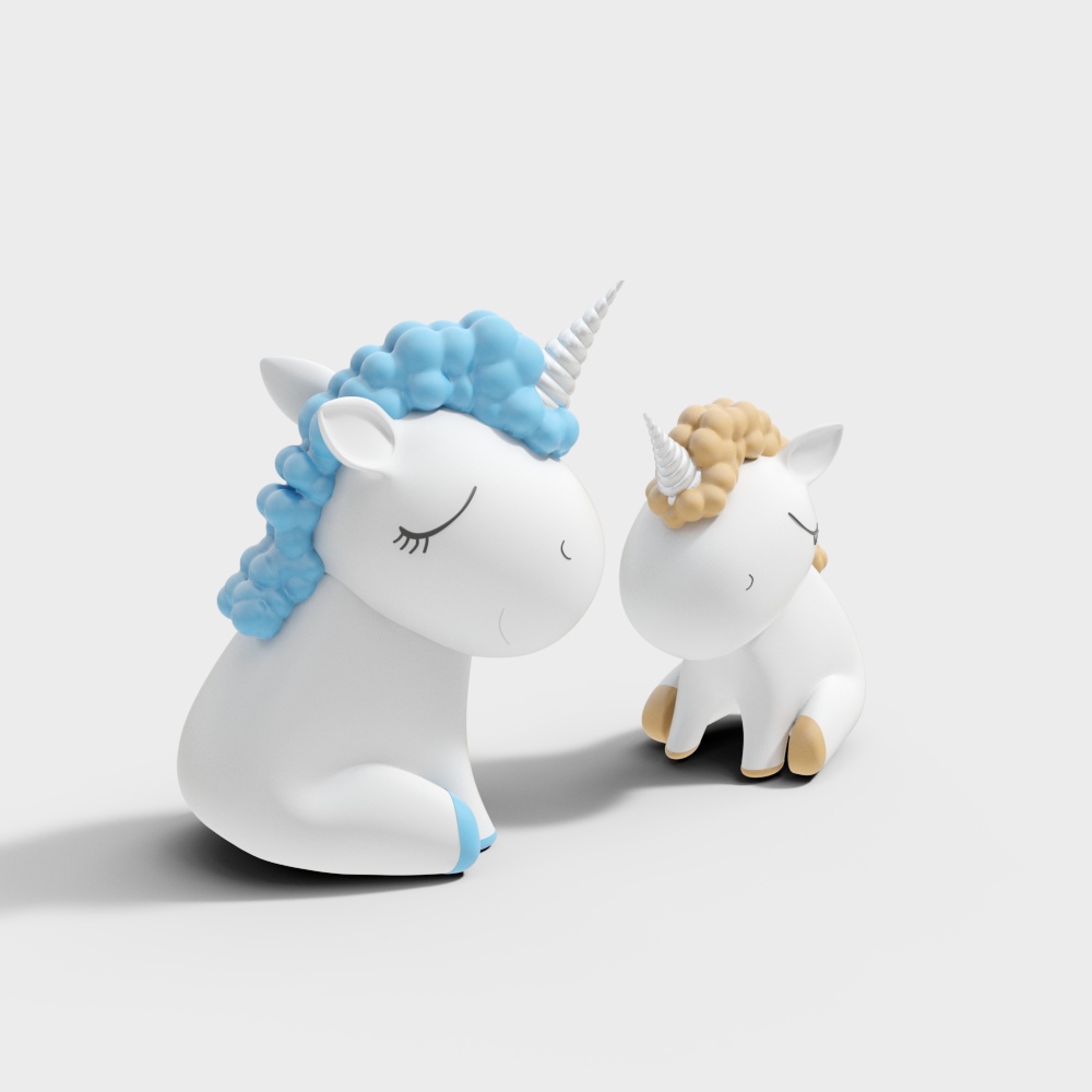 Charming Unicorn and Friends 3D model