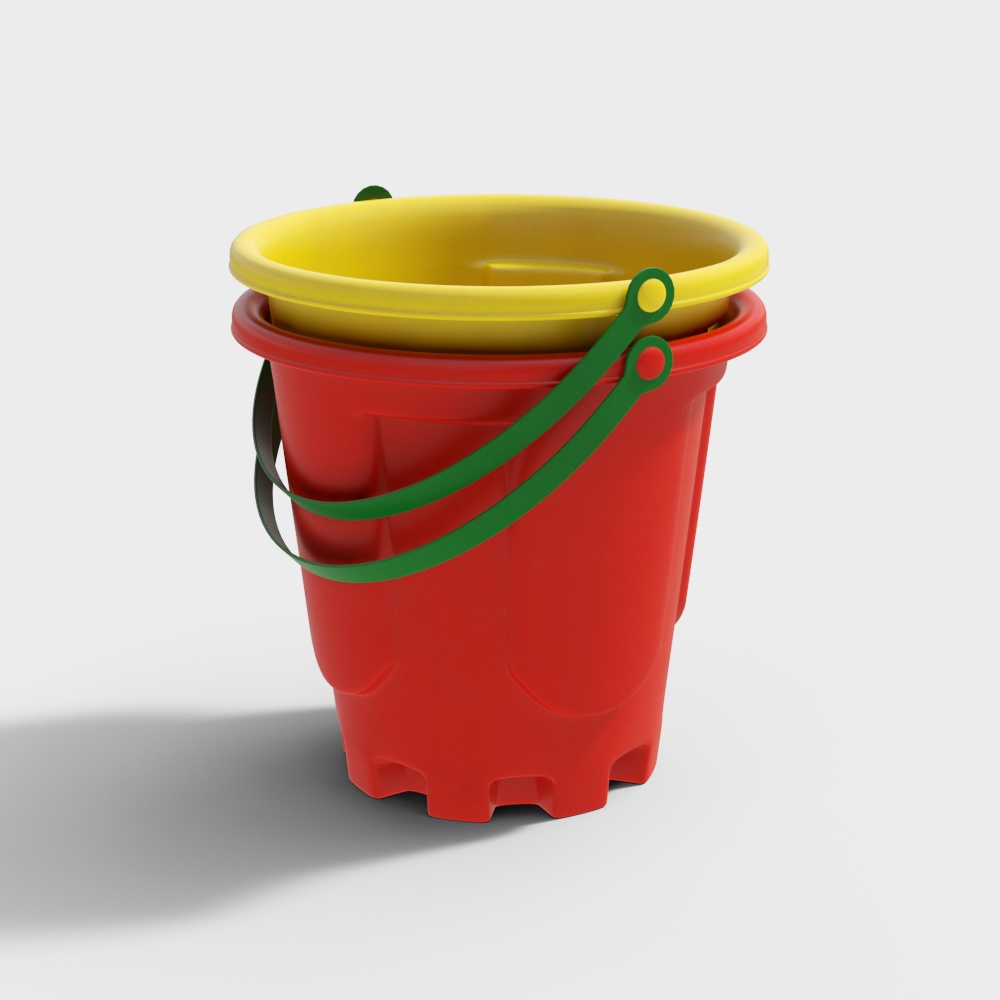 Playful Stacking Bucket Set 3D model