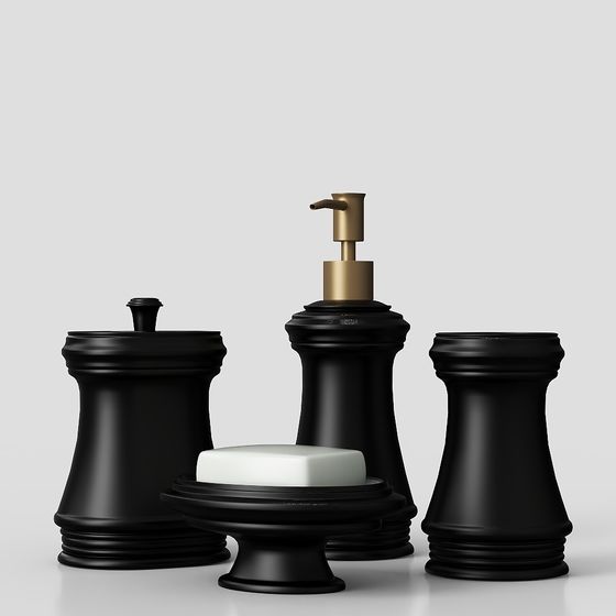 Elegant Low-Poly Bathroom Accessories 3D model