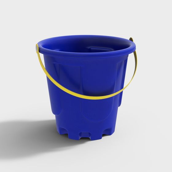 Vibrant Blue Plastic Bucket 3D model