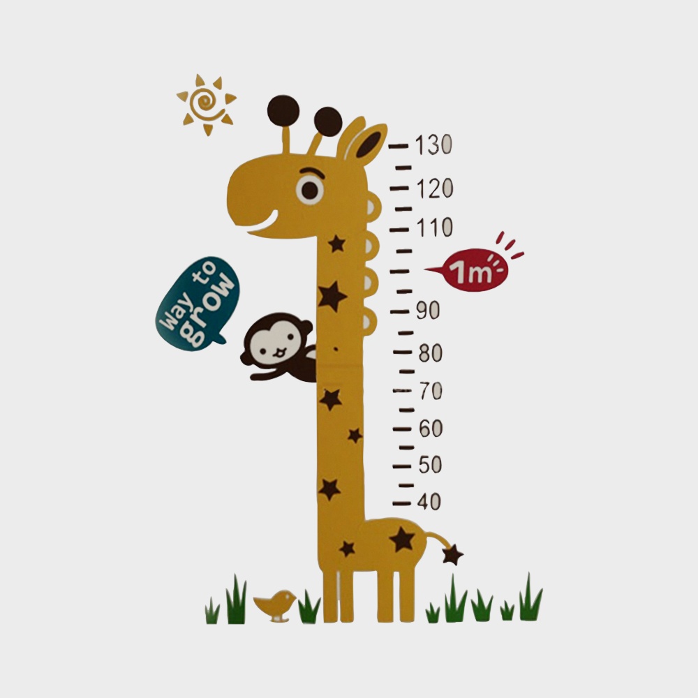 Modern Giraffe Height Measurement Wall Sticker