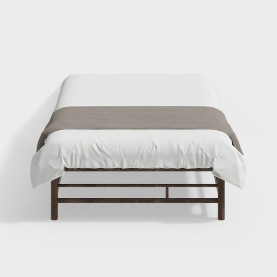 Modern Minimalist 3D Bed Frame Model