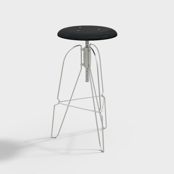 Stylish Low-Poly Bar Stool 3D model