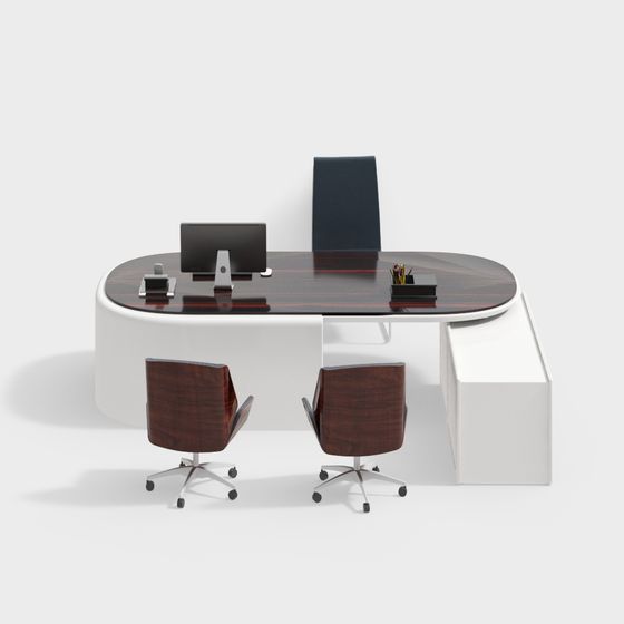 Contemporary Minimalist Office Desk 3D model
