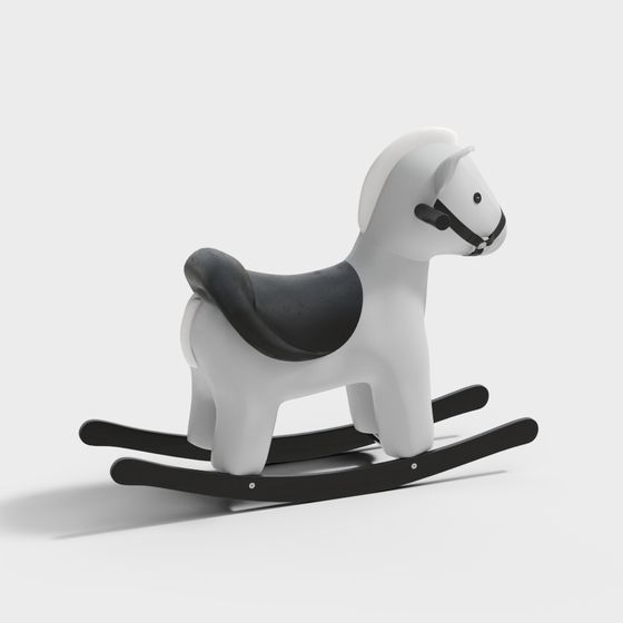 Nostalgic Low-Poly Wooden Horse 3D model for Kids