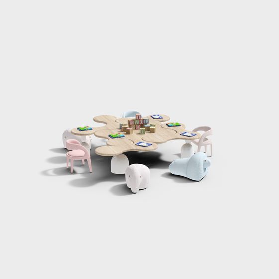 Playful Puzzle Table 3D model