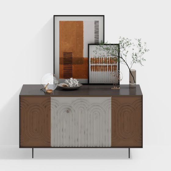 Streamlined Storage Cabinet 3D model