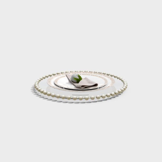 Chic Pearl-Edged Plate 3D Model for Creative Projects