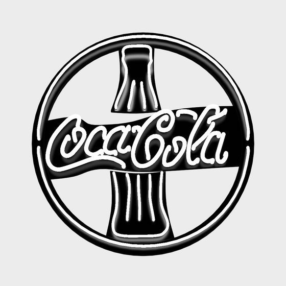Stylish Coca-Cola Logo 3D model for Creative Projects