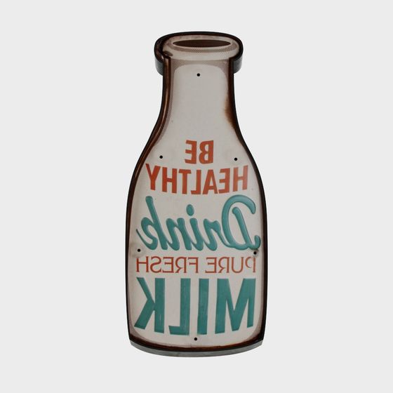 Vintage Milk Bottle Low-Poly 3D Model