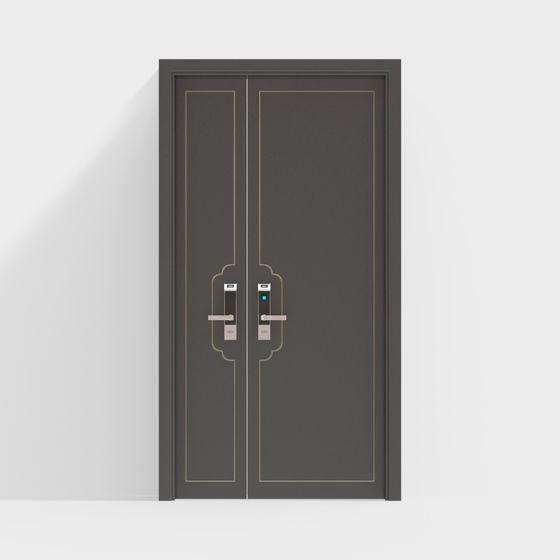 Elegant Low-Poly 3D Model of a Modern Entry Door
