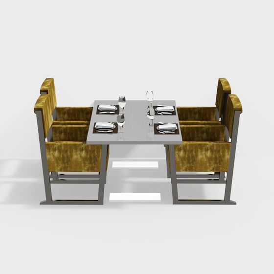 Elegant Restaurant Dining Table 3D model