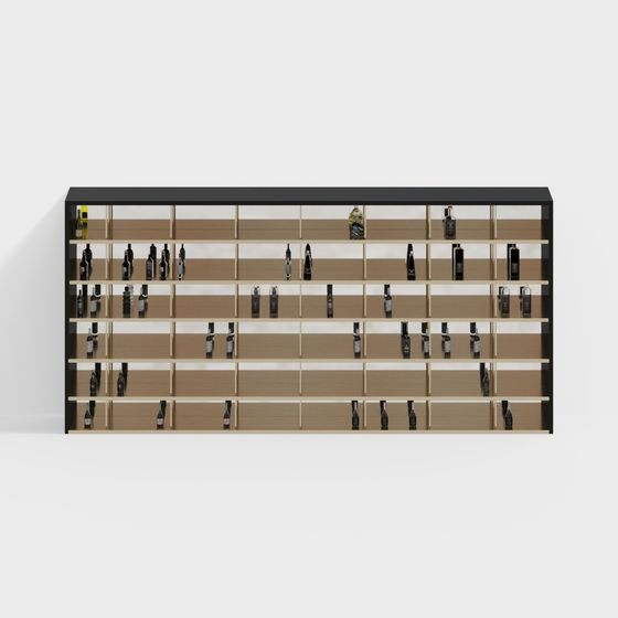 Stylish Modern Wine Cabinet 3D Model