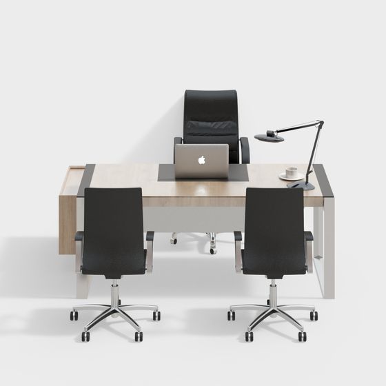 Modern Minimalist Office Furniture Set 3D model