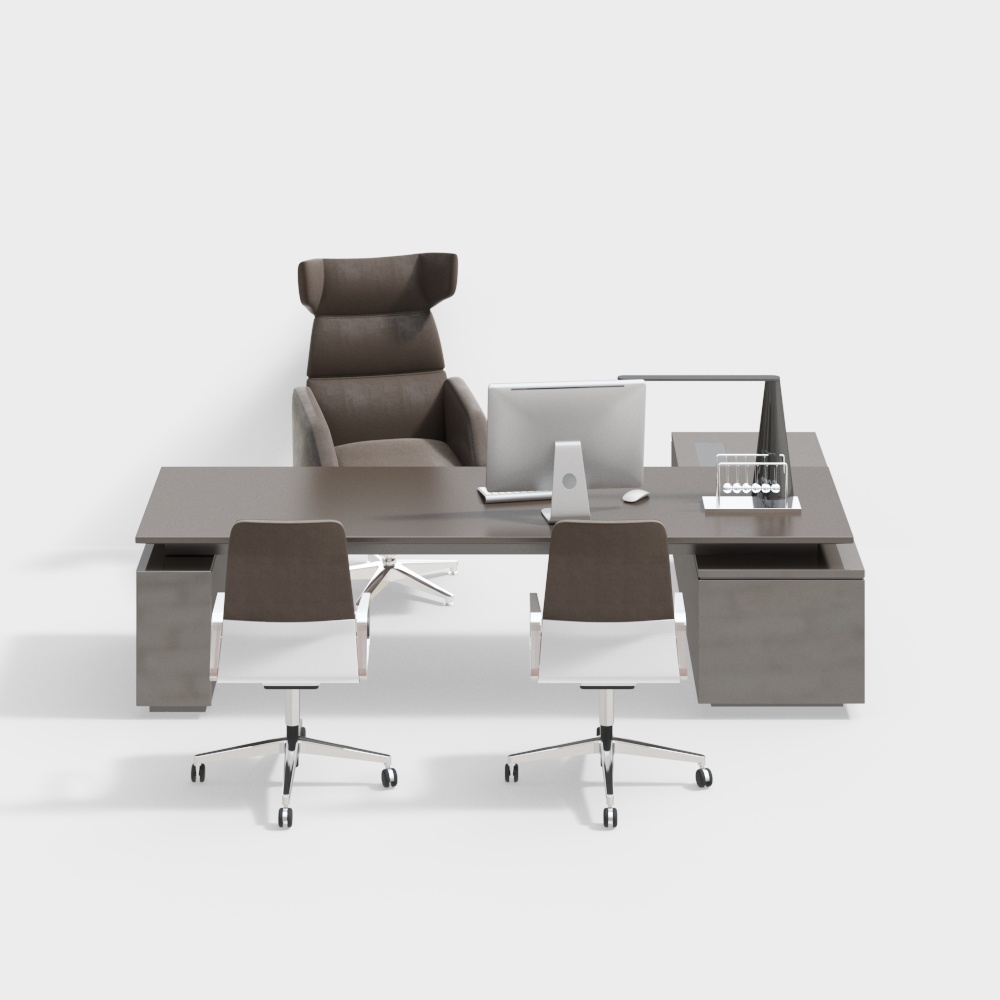 Urban Workspace 3D Model – Low-Poly Modern Office