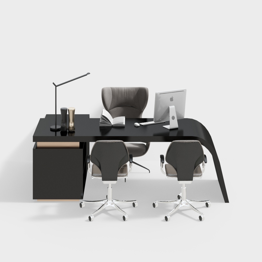 Urban Workspace 3D Model – Low-Poly Modern Office