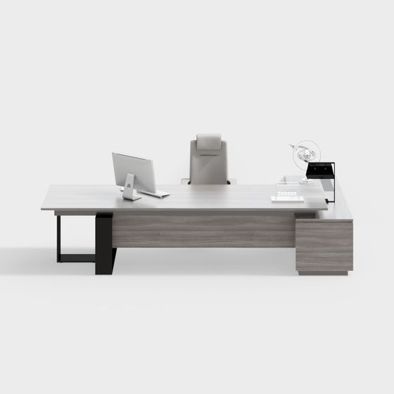 Modern Minimalist Office Desk 3D model
