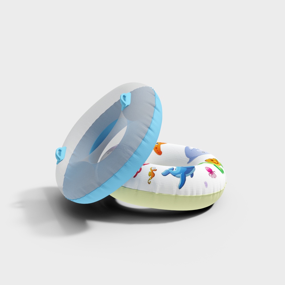 Vibrant 3D Swimming Ring Model – Low-Poly Sea Life Design