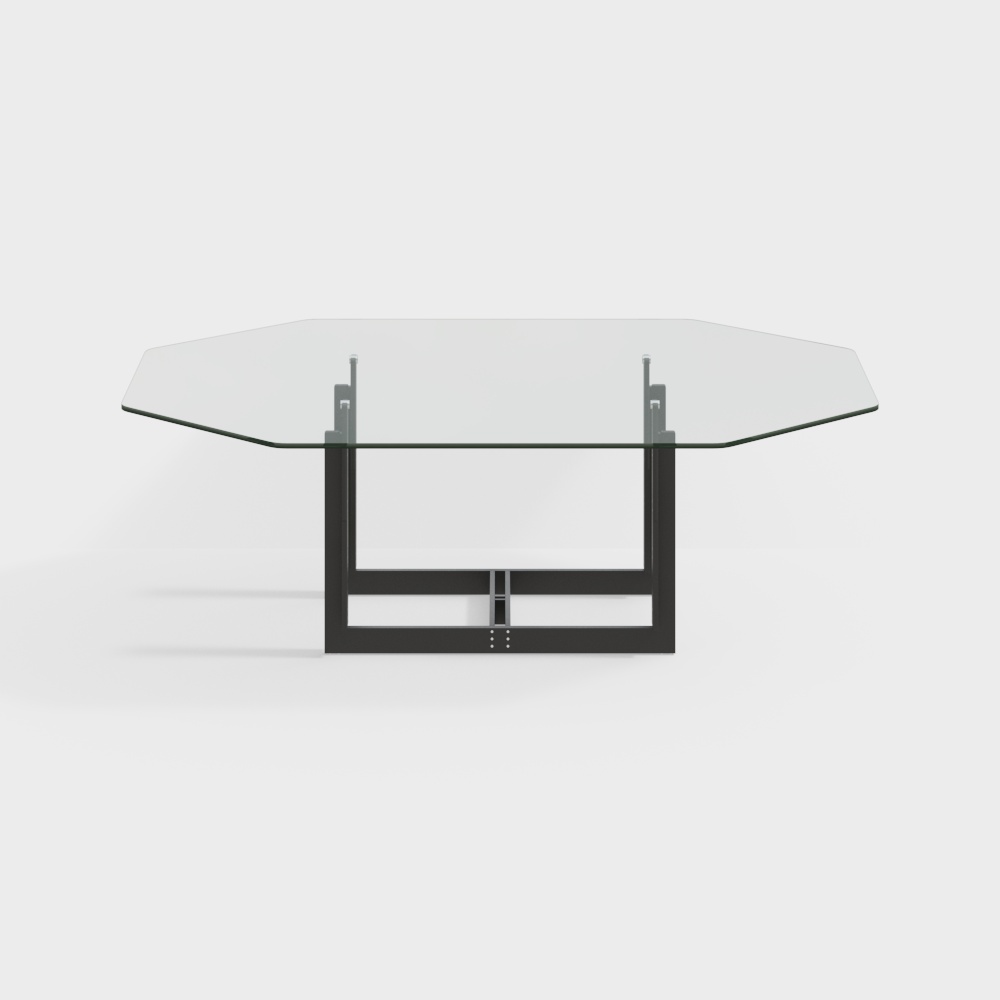 Cassina Modern Irregular-Shaped Glass Dining Table