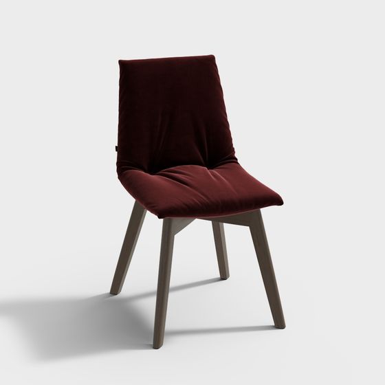 Elegant Modern Velvet Chair 3D model