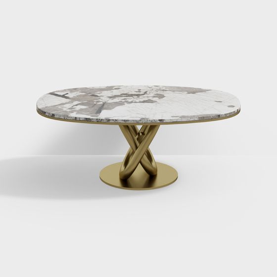 Elegant Marble Round Table 3D model