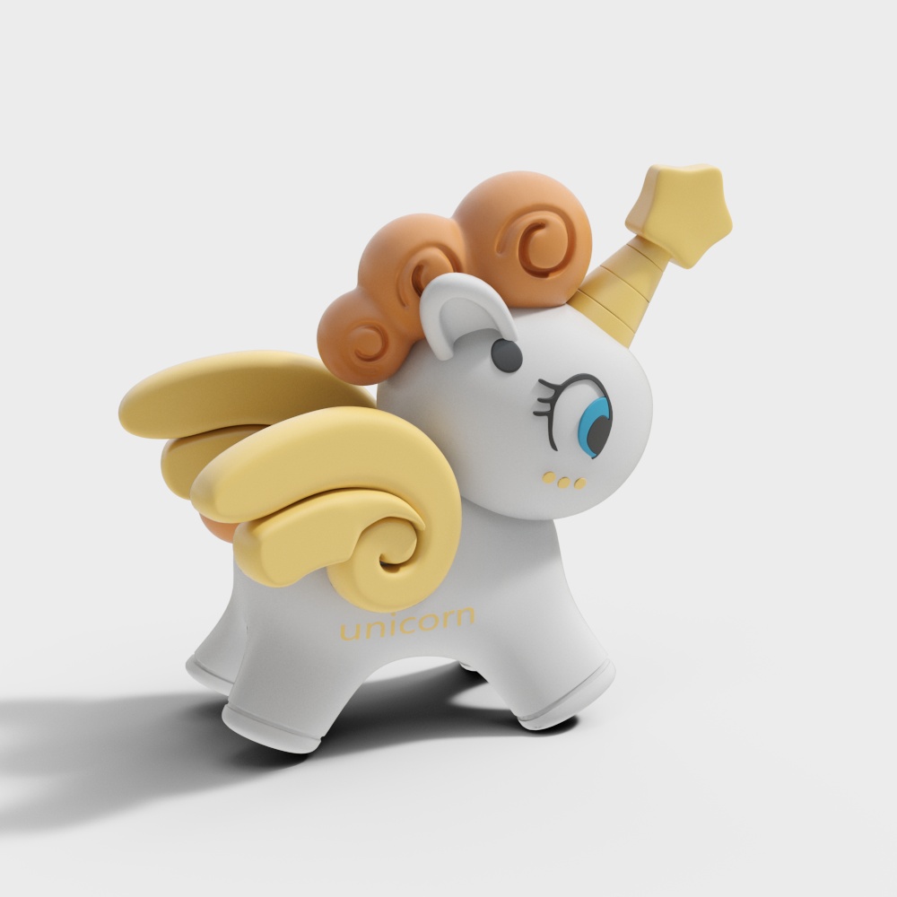 Charming Unicorn Star 3D model