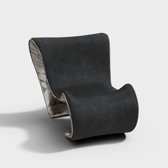 Stylish Curved Chair 3D model for Contemporary Spaces