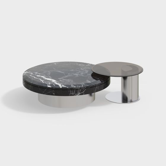 Black Marble Coffee Table 3D Model for Elegant Living Rooms