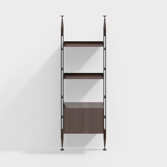 Chic Low-Polygon Bookshelf 3D model for Modern Interiors