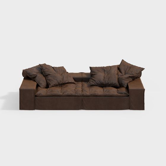 Elegant Low Poly Sofa 3D model for Modern Interiors