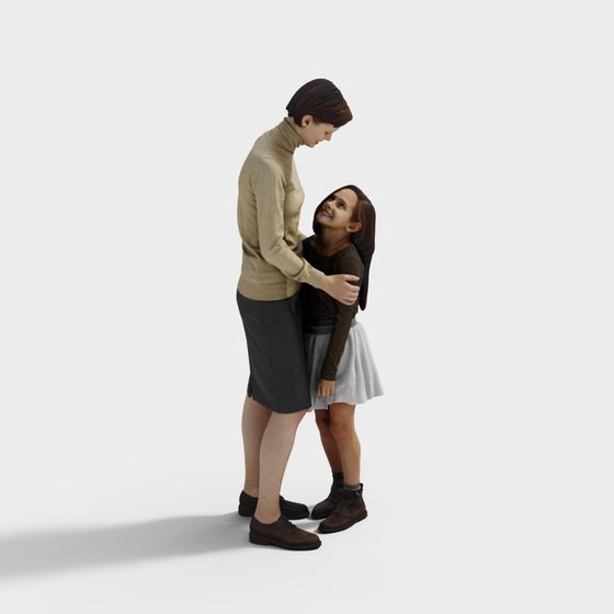Mother-Daughter Embrace 3D model