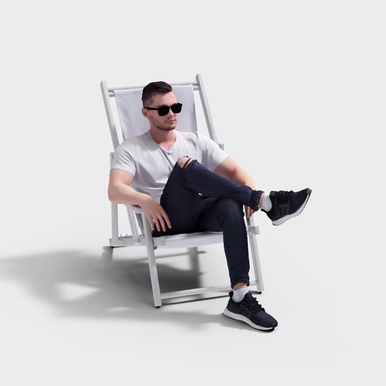 Relaxed Beach Scene 3D Model for Creative Projects