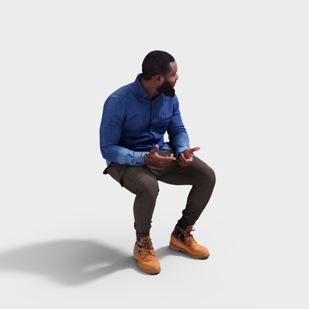 Современный сидящий человек