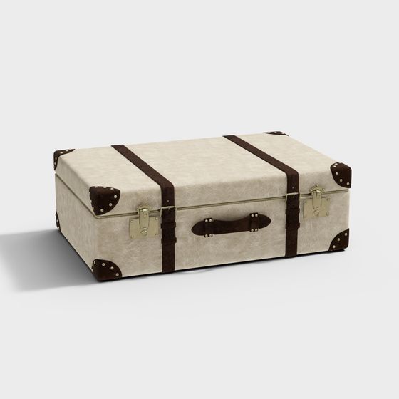 Vintage Modern Low-Poly Suitcase 3D model