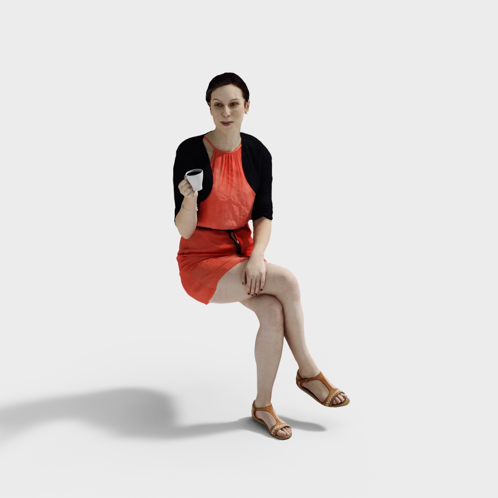 Moderne sitzende Frau