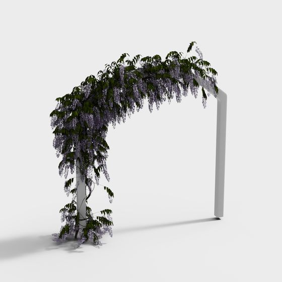 Elegant Wisteria Arbor 3D model for Outdoor Spaces