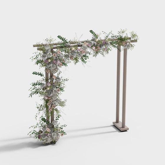 Low Poly Wedding Arch 3D model for Garden Scenes