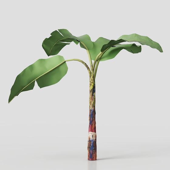 Artistic Low-Poly Banana Tree 3D model
