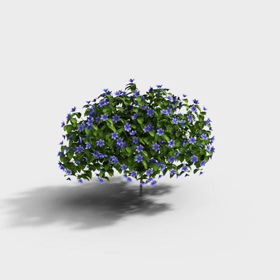 Blue Blossom Bush 3D Model for Vibrant Designs